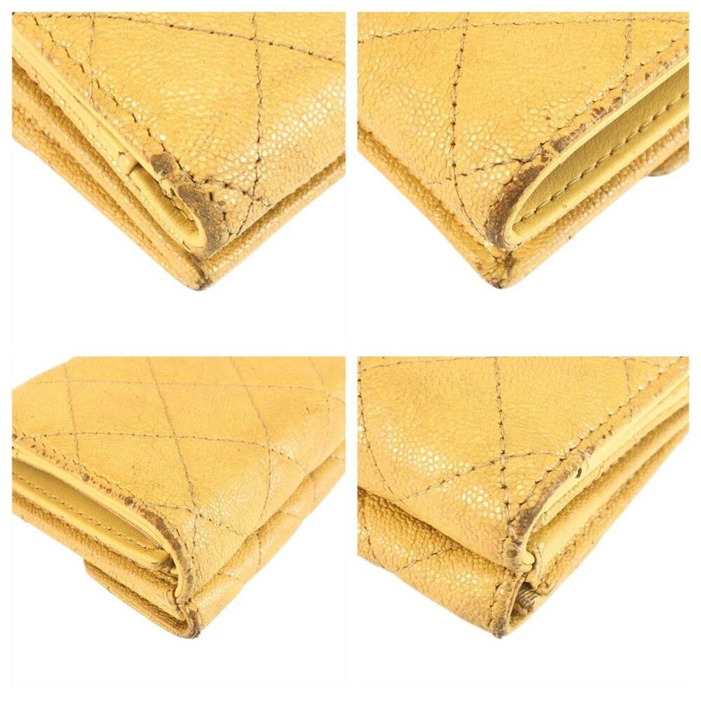 CHANEL Yellow Leather Logo Wallet - Picture 4 of 10